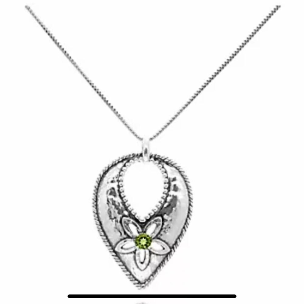 Or Paz Silver Pendant Necklace with Peridot Accent